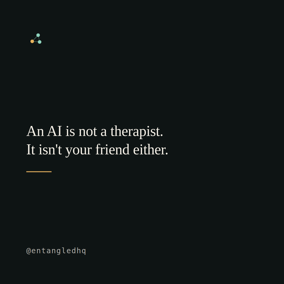Entangled brand card: not a therapist, a place to be heard